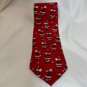 Christmas Tie Santa Playing Golf Silk Tie